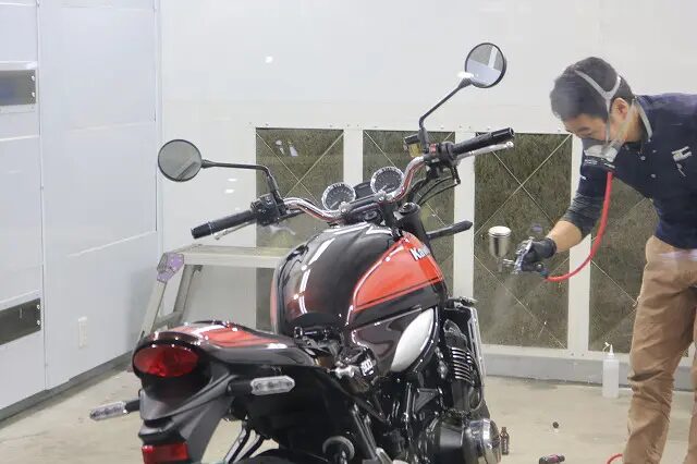 東京都足立区より新車カワサキZ900RSにバイクコーティングセラミックプロ9H