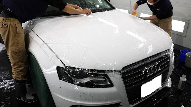 アウディA4 PPF施工 施工中2 - トータルカービューティIIC アウディA4 PPF施工 施工中2