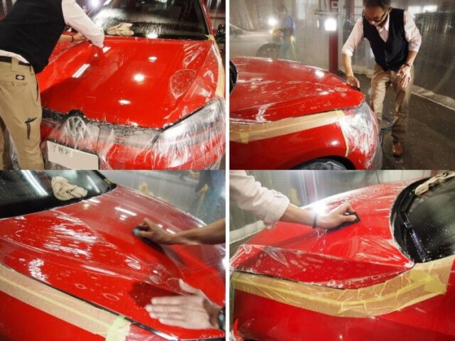 フォルクスワーゲンゴルフGTI 透明プロテクションフィルムをボンネット施工 - トータルカービューティIIC フォルクスワーゲンゴルフGTI 透明プロテクションフィルムをボンネット施工