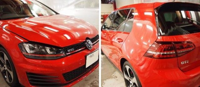 フォルクスワーゲンゴルフGTI 透明プロテクションフィルムをボンネット施工 - トータルカービューティIIC フォルクスワーゲンゴルフGTI 透明プロテクションフィルムをボンネット施工