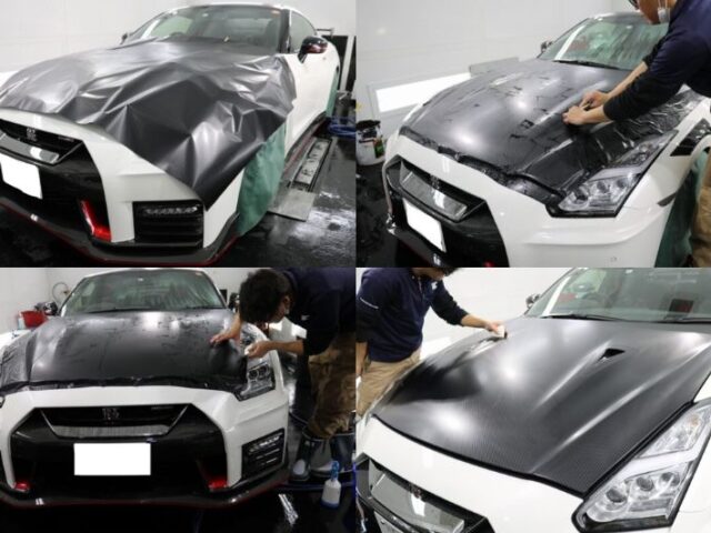 日産GTR35nismoにカーボンプロテクションフィルム ボンネット - トータルカービューティIIC 日産GTR35nismoにカーボンプロテクションフィルム ボンネット
