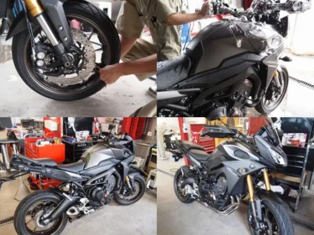 千葉県浦安市よりご来店のMT-9にCR-1バイクコーティング