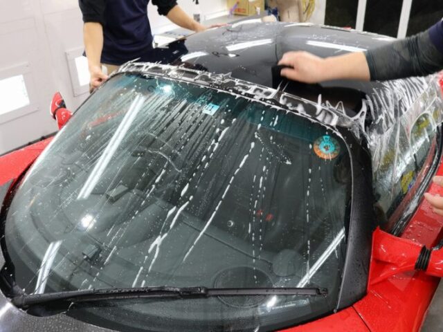 テスラ ロードスター プロテクションフィルム施工2 - トータルカービューティIIC テスラ ロードスター プロテクションフィルム施工2