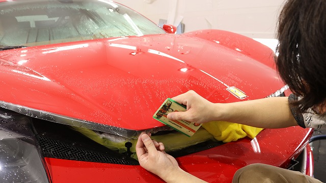フェラーリ458イタリアにプロテクションフィルム 施工写真2