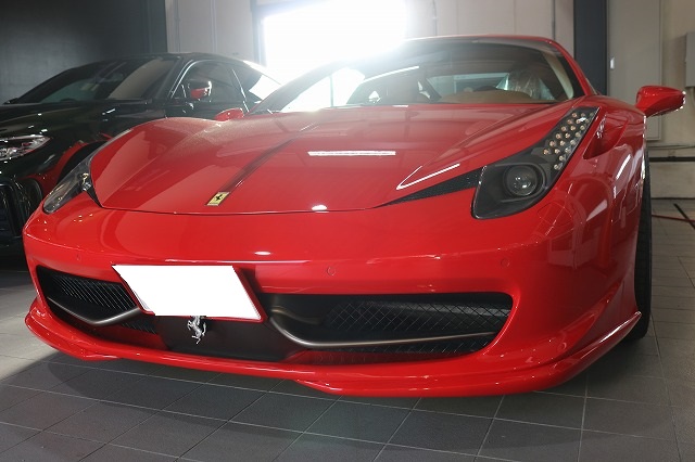 フェラーリ458イタリアにプロテクションフィルム 施工完了