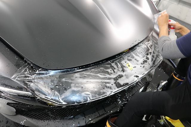 フェラーリローマ マット PPF 施工 - トータルカービューティIIC フェラーリローマ マット PPF 施工