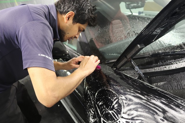 ポルシェ911ターボS プロテクションフィルム施工中3