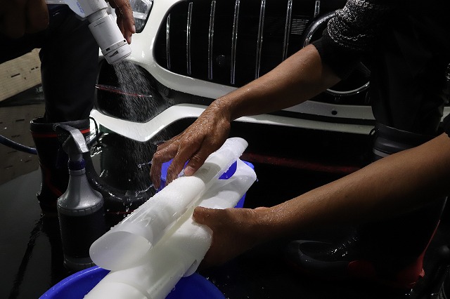 メルセデスベンツGT プロテクションフィルム施工中2 - トータルカービューティIIC メルセデスベンツGT プロテクションフィルム施工中2