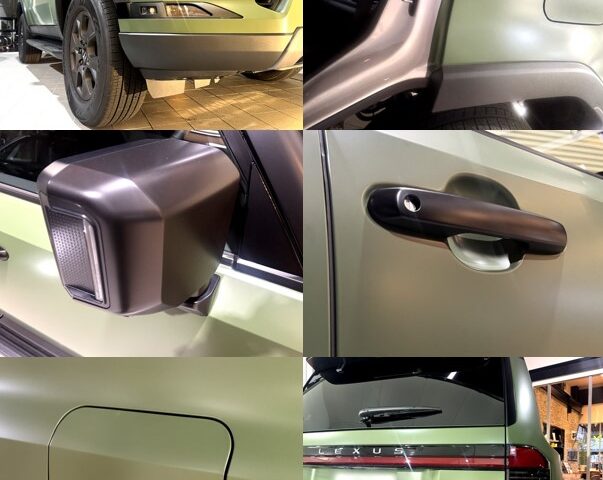 レクサスGX　グリーンマット　カラープロテクション 施工パーツ各部