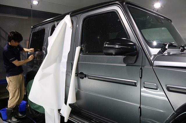 メルセデスベンツG400dにプロテクションフィルムZELマットを全面施工を致しました。　東京都　千葉県　カラーチェンジ