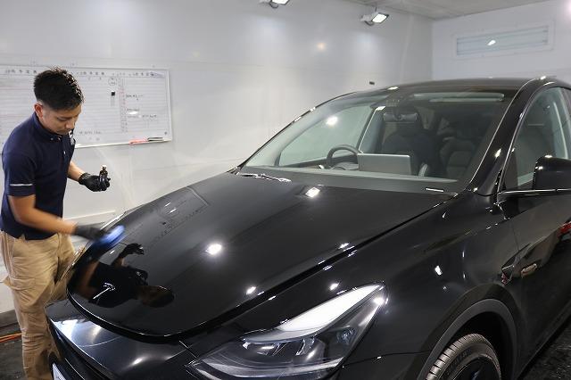 テスラモデルY コーティング塗布 - トータルカービューティIIC テスラモデルY コーティング塗布