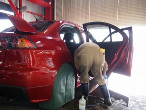 ランサーエボリューション 細部洗浄 ドア内 - トータルカービューティIIC ランサーエボリューション 細部洗浄 ドア内