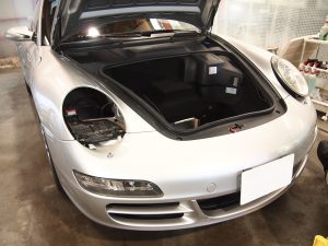 997ポルシェ　ヘッドライト　取り外し