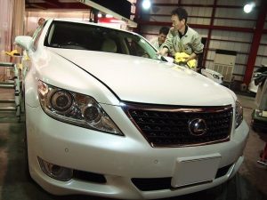 レクサスLS 洗車 拭きあげ - トータルカービューティIIC レクサスLS 洗車 拭きあげ