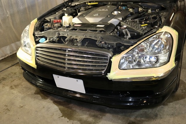 日産・シーマにヘッドライトコート 03 - トータルカービューティIIC 日産・シーマ ヘッドライトコート マスキング