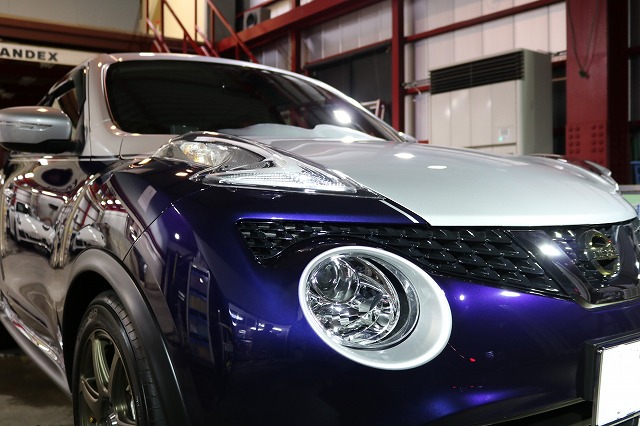 千葉県からご来店の日産・ジュークへコーティングメンテナンス 01 - トータルカービューティIIC 日産 ジューク コーティングメンテナンス
