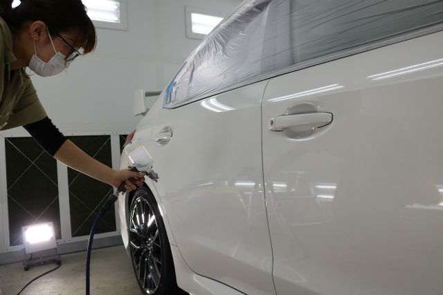 スバルWRXに親水ガラスコーティング「千葉県習志野市よりご来店です。」 06 - トータルカービューティIIC スバルWRX 吹き付けスプレー