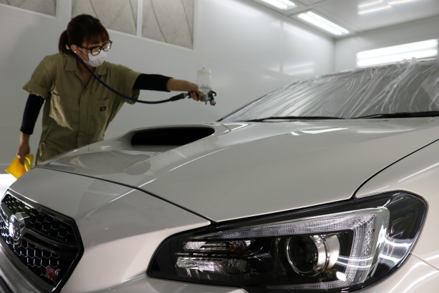 スバルWRXに親水ガラスコーティング「千葉県習志野市よりご来店です。」 07 - トータルカービューティIIC スバルWRX 吹き付けスプレー