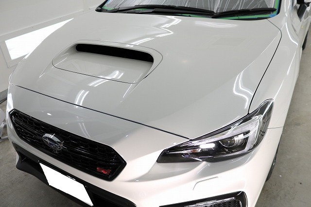 千葉県市川市からお越しの新車スバルWRXに親水性の最強カーコーティング『セラミッ 07 - トータルカービューティIIC スバルWRX 施工後 ボンネット