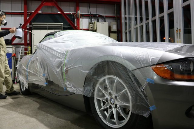 BMWZ3に幌コーティング&クリーニング!!新車のように復元させます 05 - トータルカービューティIIC BMWZ3 吹き付け