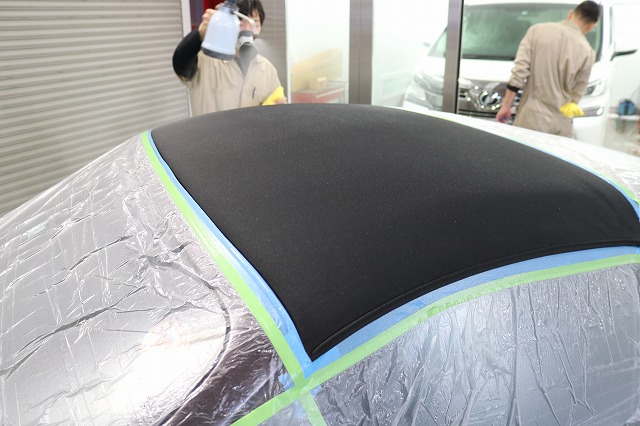 埼玉県川口市からお越しのポルシェ911タルガ4に幌専用コーティング 04 - トータルカービューティIIC ポルシェ911タルガ4 幌コーティング
