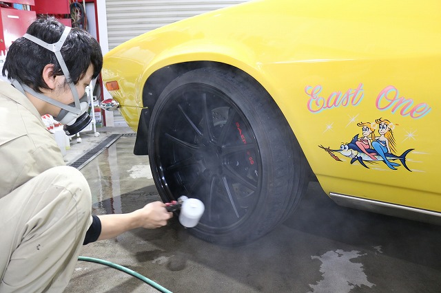 東京都中央区からお越しの2代目カマロにオプションコーティング『バリアタフホイール 04 - トータルカービューティIIC カマロ ホイール 洗浄