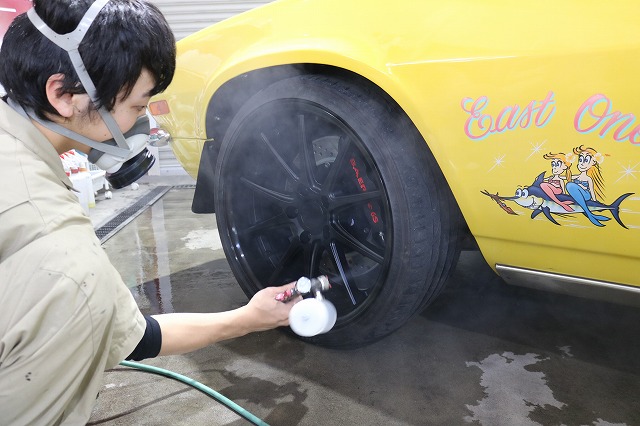 東京都中央区からお越しの2代目カマロにオプションコーティング『バリアタフホイール 05 - トータルカービューティIIC カマロ ホイール 洗浄
