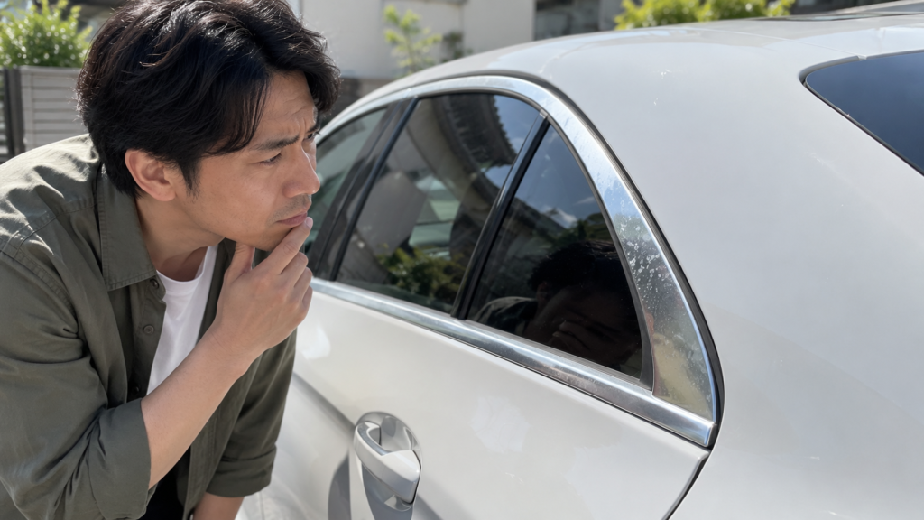 車種によってメッキモール腐食しやすさは違うのか - トータルカービューティIIC モールの腐食を見つけで悩むオーナーの様子