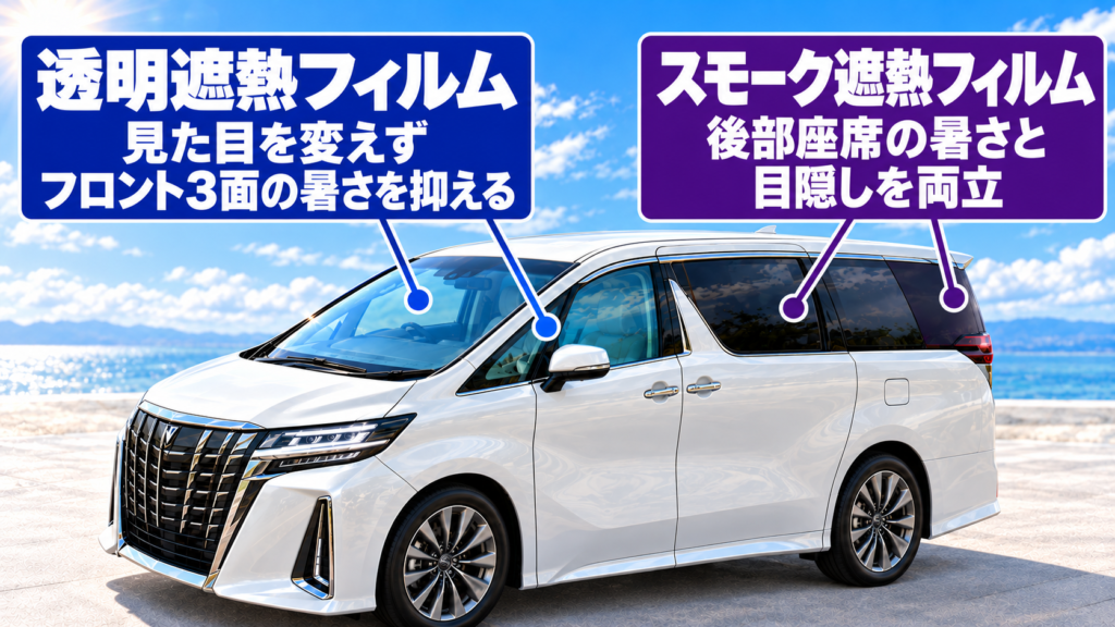 暑さ対策に適したカーフィルムの種類と特徴 - トータルカービューティIIC 暑さ対策に適したカーフィルムの種類と特徴
