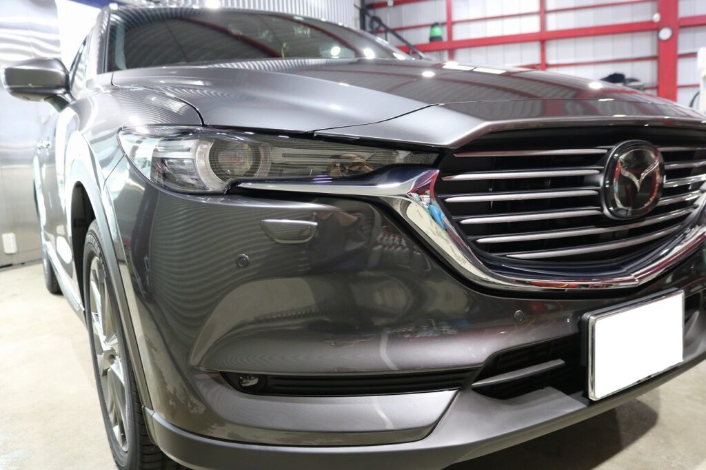 神奈川県川崎市よりお越しの新車マツダCX-8に断熱フィルム『シルフィード』を施工しました。