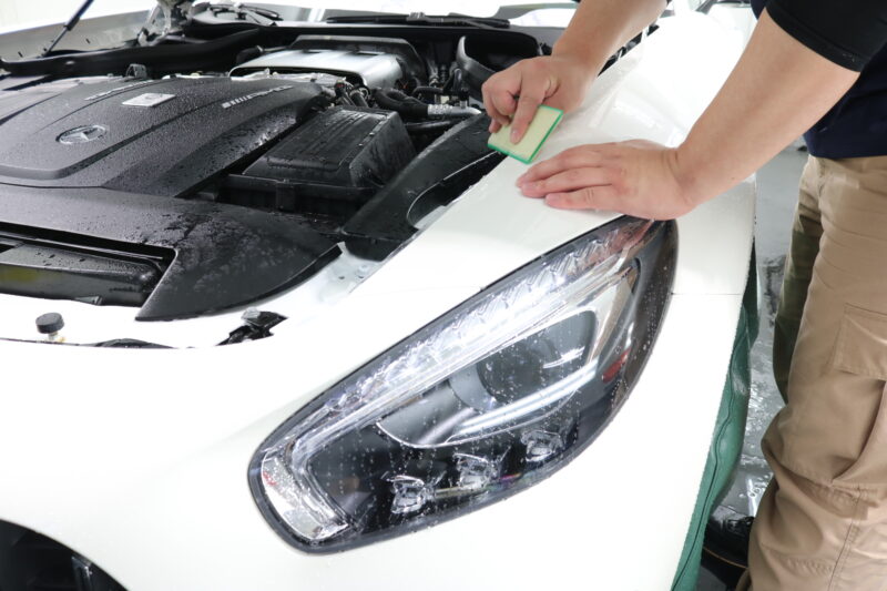 IMG_3710-800x533-1 - トータルカービューティIIC 新宿からご来店(^^)メルセデスAMG-GTCロードスターにプロテクション施工 飛び石被害 業界トップブランド XPEL ULTIMATE PLUS ダイヤモンドホワイト