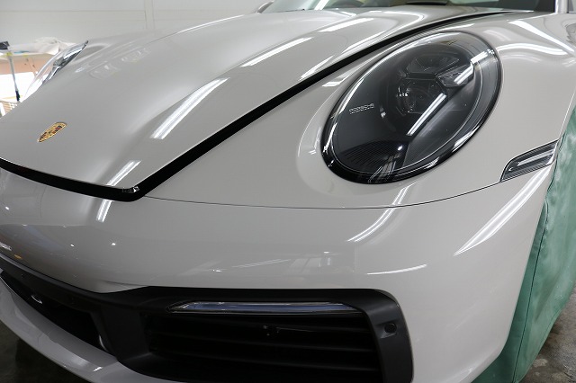 IMG_4842 - トータルカービューティIIC ポルシェ992カレラにプロテクションフィルム施工後 フロント画像