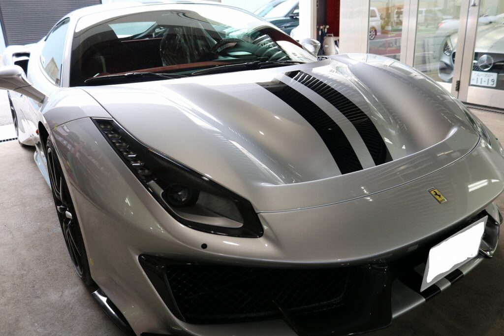 プロテクションフィルム施工!新車フェラーリ488ピスタ、神奈川県よりご来店♪