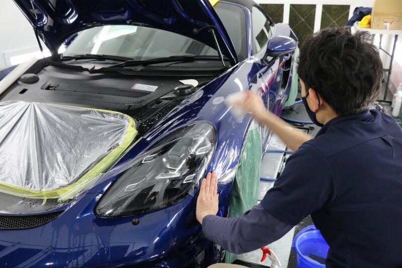 IMG_9717-800x533-1 - トータルカービューティIIC ポルシェ 718ボクスター・スパイダーにプロテクションフィルムを施工 ZEL