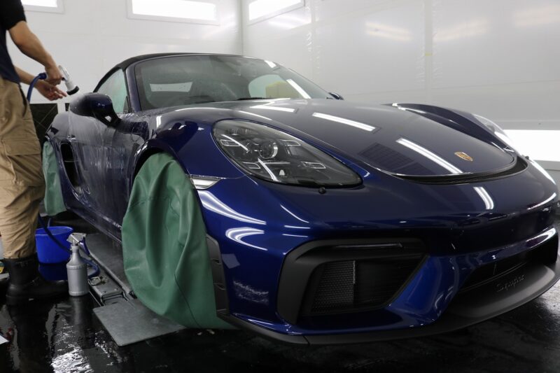 IMG_9908-800x533-1 - トータルカービューティIIC ポルシェ 718ボクスター・スパイダーにプロテクションフィルムを施工 ZEL