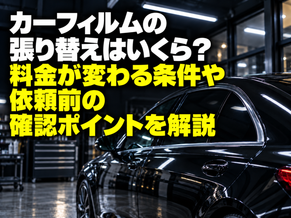 カーフィルムの張り替えはいくら?料金が変わる条件や依頼前の確認ポイントを解説