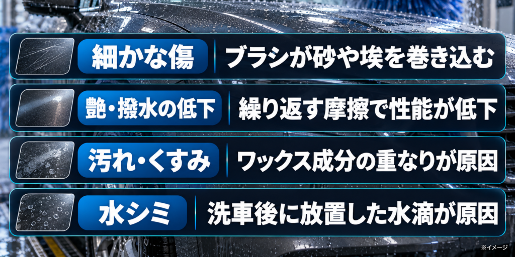 洗車機がセラミックコーティングに与える主な影響