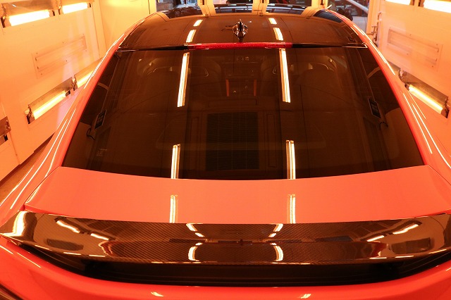 レクサスRCFにカーコーティング施工　焼き付けルーフ画像