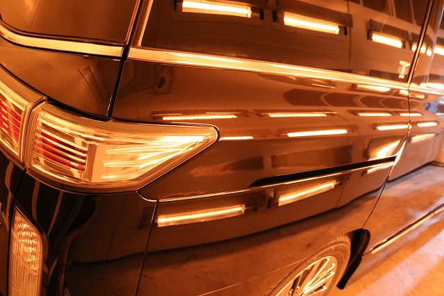 日産エルグランドにカーコーティング施工　焼付画像