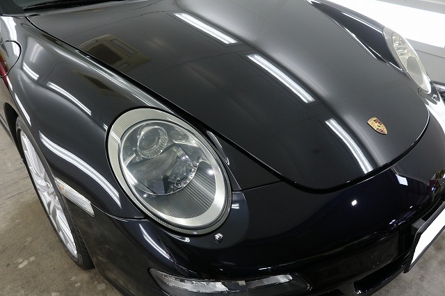 ポルシェ911カレラ4、プロテクションフィルムを施工　フロント施工後の画像