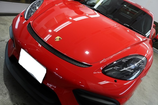 ポルシェ718ケイマンGT4にプロテクションフィルム施工