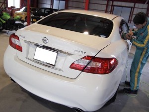 日産 フーガ グラスプロテクトコート 窓ガラスウロコ取り ガラスコーティング カーコーティング施工実績cbiic