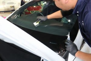 テスラモデルXにウィンドウコート施工