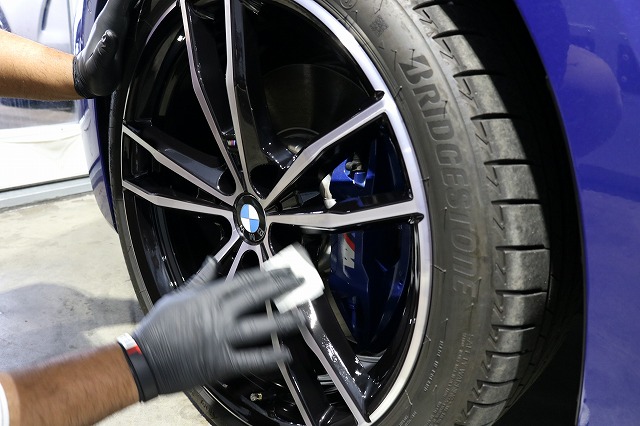BMW3 ホイールコートのバリアタフコートを施工　コーティング塗布の画像