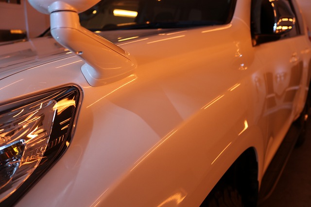 トヨタ・ランドクルーザープラドにセラミック9Hコーティングを施工　遠赤外線画像