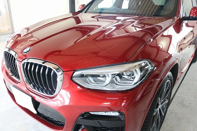 BMW X4にカーコーティング施工後　フロント画像