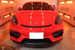 ポルシェ 718ケイマンGT4にカーコーティング施工