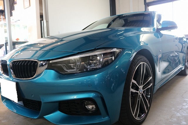 BMW 420iグランクーペに親水性ガラスコーティング施工