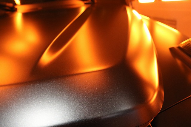 メルセデスベンツG63にマットコーティング施工　コーティング被膜乾燥画像