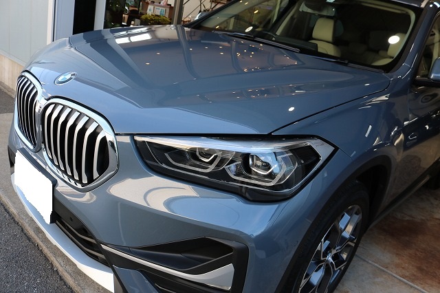 BMW X1にセラミックシールド施工後　フロント画像